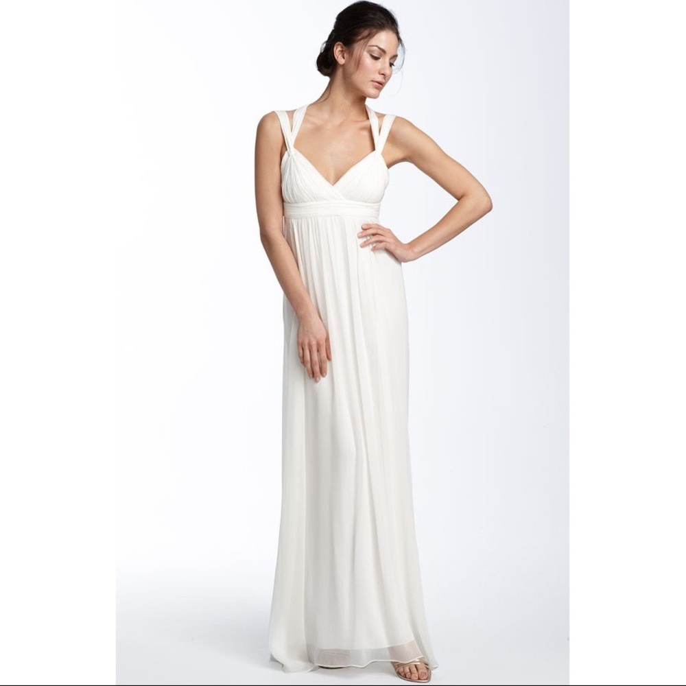 Crinkle silk chiffon maxi